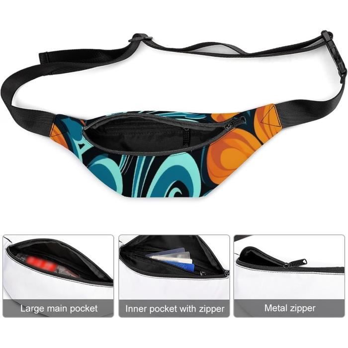 Sac Banane Étanche ZONEKEY - Réglable, Pour Sport, Voyage & Randonnée | Homme & Femme, Multi-Poches - 4