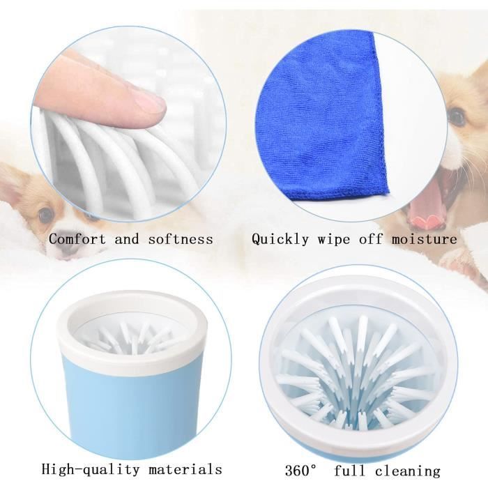 Acheter Gobelet de lavage des pieds en Silicone pour animaux de compagnie,  nettoyeur de pattes de chien, peignes souples pour nettoyer rapidement les  chiens et les chats, outils de lavage des pattes