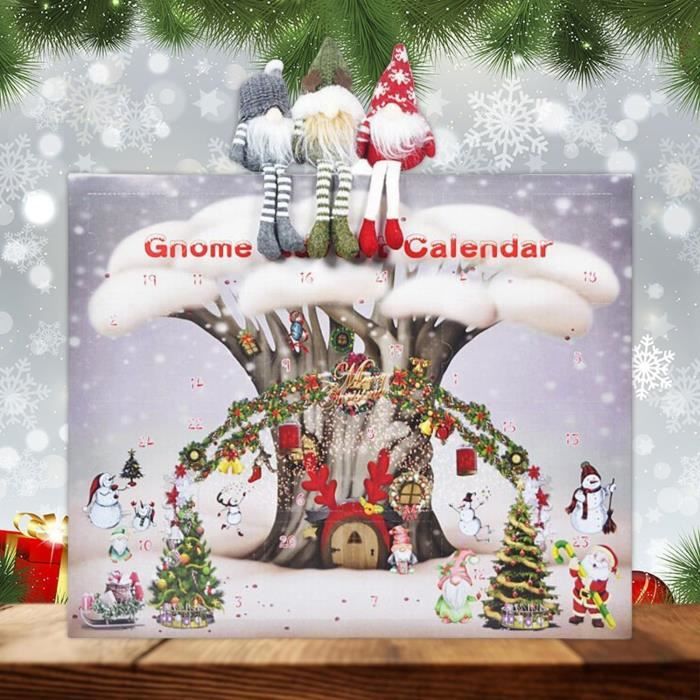 Calendrier De L'Avent Gnome 2025, Calendrier De L'Avent Gnome De NoëL Avec 24 Poupées De Lutin À Collectionner,Calendrier Compte À Rebours De Noël,Décor De Vacances De Noël De Poupées De Gnome (E