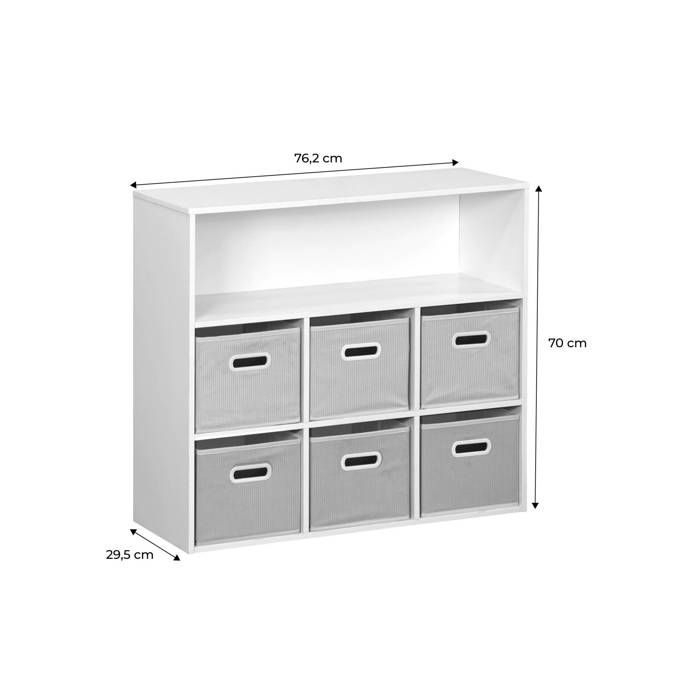 Meuble Rangement Enfant 7 Compartiments - Paniers Velours