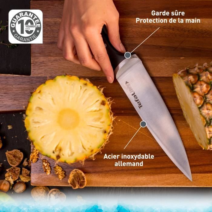 TEFAL Couteau utilitaire 11 cm, Couteau de cuisine, Lame en acier  inoxydable allemand, Tranchant durable, Garantie 10 ans K2320914 -  Cdiscount Maison