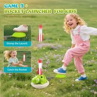Jeu De Mouvement Licorne 3en1 – Lanceur Fusée 15 Pieds, Saut Musical 4 Vitesses, Lancer Anneaux 12 Pièces, Dès 3 Ans