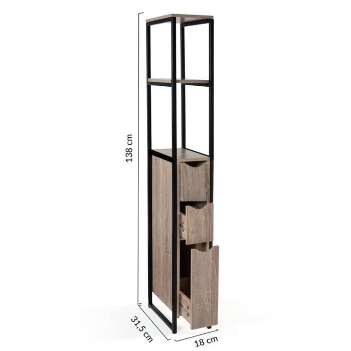 Idmarket Porte-serviettes 3 niveaux DETROIT 3 étagères design industriel - Porte-serviettes - Rue du Commerce
