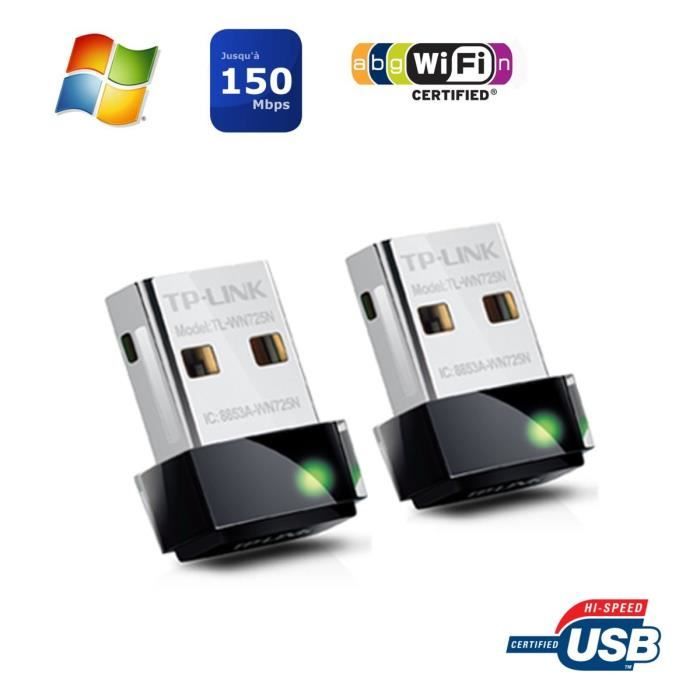 Pack 2 x TPLINK Nano Clé USB WIFI N150 TLWN725N