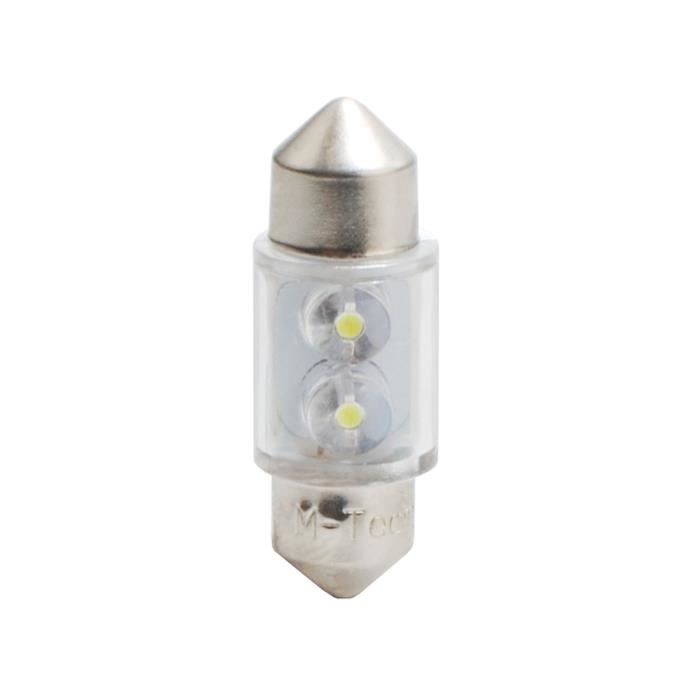 FLUX 2 ampoules navettes à LED - Blanches - 31 mm - 12V - 0,25W