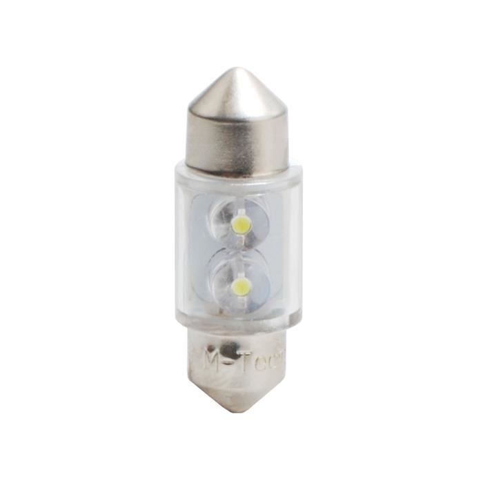 FLUX 2 ampoules navettes à LED Blanches 31 mm 12V 0,25W