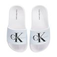 Claquettes enfant Calvin Klein Jeans Logo Print - blanc - 33-0