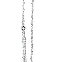 Chaine pour bola de grossesse - plaqué argent véritable - Perlée (Argent/cristal blanc) - 114cm - Irréversible bijoux