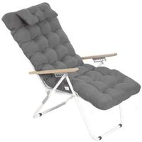Coussin de chaise longue - Marque - Modèle - 120x50x10cm - Gris - Antidérapant - Confortable