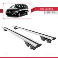Pour Seat Alhambra 2010-2020 HOOK Barres de Toit Railing Porte-Bagages de voiture Avec verrouillable Alu Gris