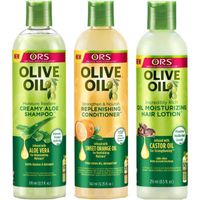 ORS Shampoing crémeux à l'huile d'olive, après-shampoing réparateur, lotion pour cheveux, lot de 1