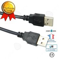 CONFO® Câble USB 3.0 A vers A 2 mètres Cordon de données A mâle vers A mâle Rallonge de Type A/A pour ordinateur 2m