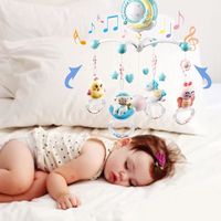 Mobile musical pour bébé avec projecteur et lumières - OHMG - Mobile pour Lit Bébé - Pile - Bleu