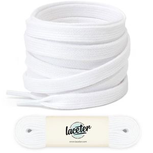 LACET  Lacets plats blanc, 180 cm, Largeur 8mm, Lacet bla