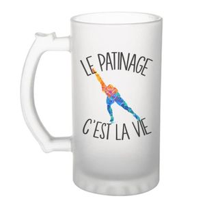 Verre à bière - Cidre Chope de bière Patinage c'est la vie Patin à Glace