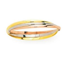 BRACELET - GOURMETTE Bracelet 3 joncs - 3 ors- or blanc-rose-jaune 18 C