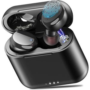CASQUE - ÉCOUTEURS T6 True Écouteurs Sans Fil Bluetooth Avec Contrôle Tactile Et Étui De Chargement Sans Fil Ipx8 Étanche Stéréo Avec Écouteurs[Q4176]