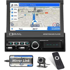 Autoradio avec Bluetooth - 2 Din 7 Zoll Auto Radio avec Écran Tactile -  Lien Miroir/AUX/USB/FM/TF Karte/SWC + Caméra De Recul