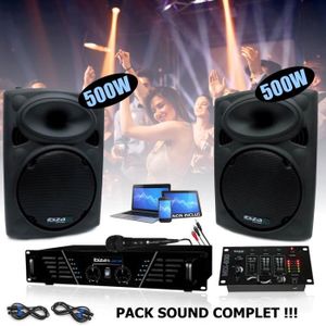 PACK SONO Pack Sono complet Ibiza DJ300MKII Ampli 480W - 2 E