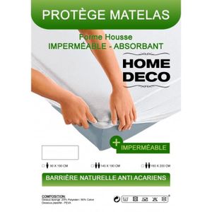 PROTÈGE MATELAS  Protège-matelas imperméables, absorbant et anti-acariens 90 x 190 cm