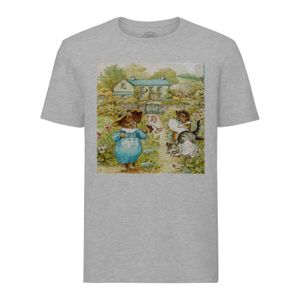 T-SHIRT T-shirt Homme Col Rond Gris Tom Kitten et Ses Amis Chaton Illustration Enfant Beatrice Potter