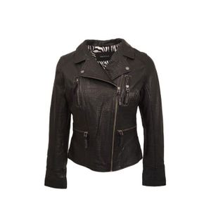 BLOUSON Perfecto en cuir Oakwood Femme Ref 53967 Noir