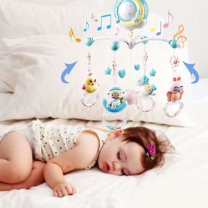 MOBILE Mobile musical pour bébé avec projecteur et lumières - OHMG - Mobile pour Lit Bébé - Pile - Bleu