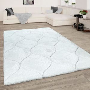 Tapis Salon Blanc Poils Longs Achat Vente Pas Cher