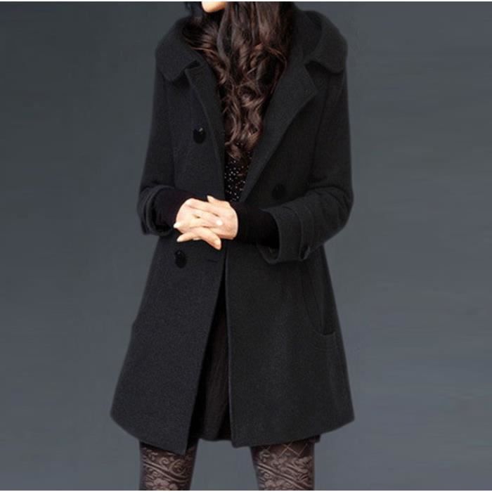 manteau caban femme noir