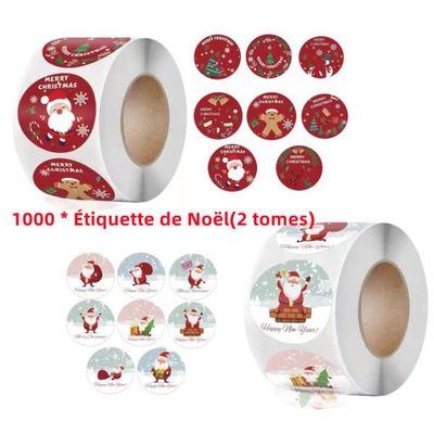 500 étiquettes Autocollantes De Noël Rondes 2,5 Cm - Motifs Festifs Pour Emballage Cadeaux