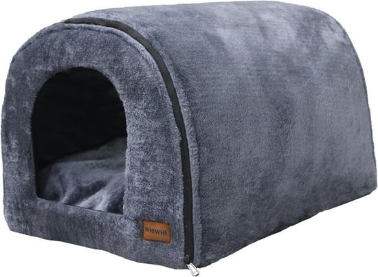 Relaxdays Niche Chat, Maison Pour Chat Et Petit Chien Intérieur, Pouf Pliable, HxLxP: 42 X 38 X 38 Cm Gris 49839094