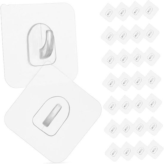 6 Crochets Adhésifs Transparents Pour Porte-serviette - Imperméables, Sans Trace, Charge 5 Kg