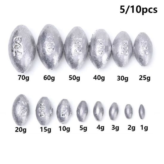 Set De 14 Plombs De Pêche Cozlly - 25g à 60g - Forme Goutte D'Eau - Pour Eau Douce Et Mer