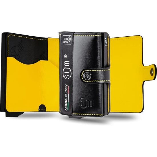 Portefeuille Homme Slim Modern Man - Protection RFID - Noir