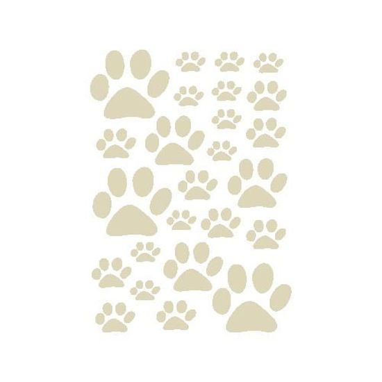 Kit 25 Stickers Traces De Chat Ref A054 Beige Kit 57x80 Cm Cdiscount Maison