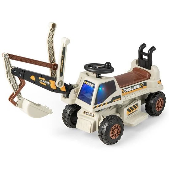 Pelleteuse électrique 4 en 1, pour enfant, 12 V, avec télécommande, chargement frontal, pelleteuse, klaxon, pneus EVA, jaune Pelleteuse électrique 4 en 1, pour enfant, 12 V, avec télécommande, chargement frontal, pelleteuse, klaxon, pneus EVA, jaune