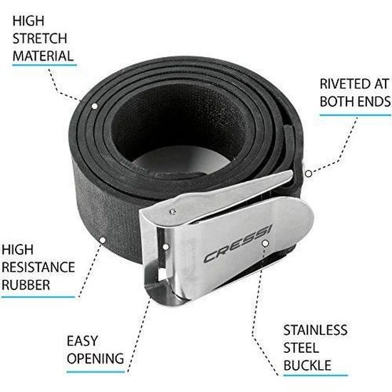 Ceinture De Plongée Cressi Marselillas Elasti – Lest En Nylon Tressé, Boucle Inox à Dégagement Rapide Pour Sécurité Sous-marine