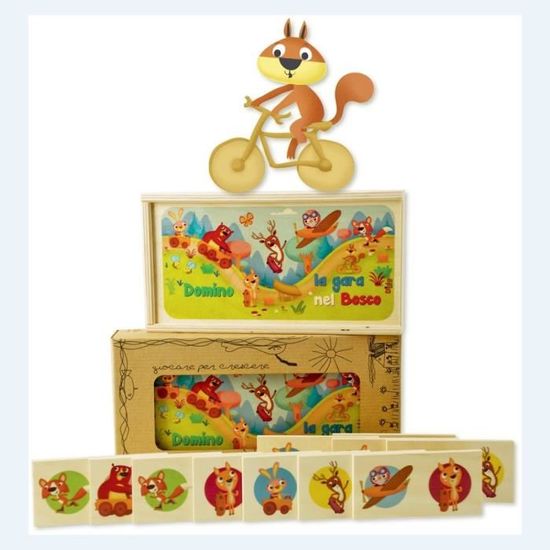 Jeu Traditionnel Mikado Et Domino - Boîte En Bois Avec Couvercle Coulissant - 19.5x9x3cm - Bartl