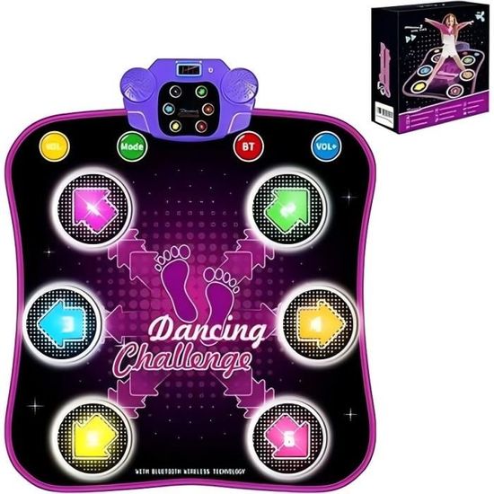 Tapis De Danse Enfant Bluetooth Avec Lumières - 5 Modes De Jeu, Antidérapant, Cadeau 3-12 Ans Anniversaire Noël