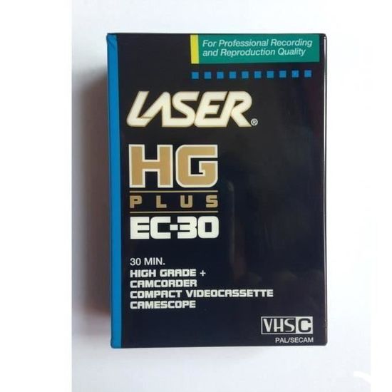 CASSETTE CAMESCOPE LAZER VHSC EC30 (30 minutes) compact VHS C PAL