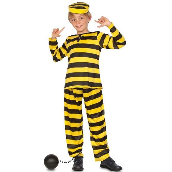 Déguisement Prisonnier noir et jaune - 100?TE Le Shop