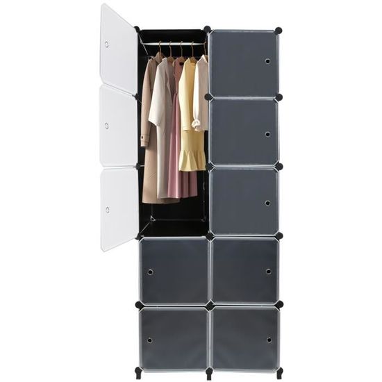 Armoire Penderie 12 Cubes Modulable Meuble Etagères de