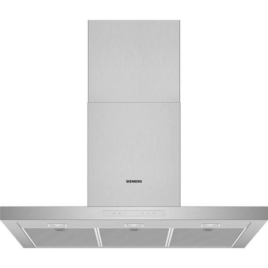 SIEMENS LC97BCP50 Hotte décorative murale box 90 cm - Débit d'air 718 m3/h  - Inox