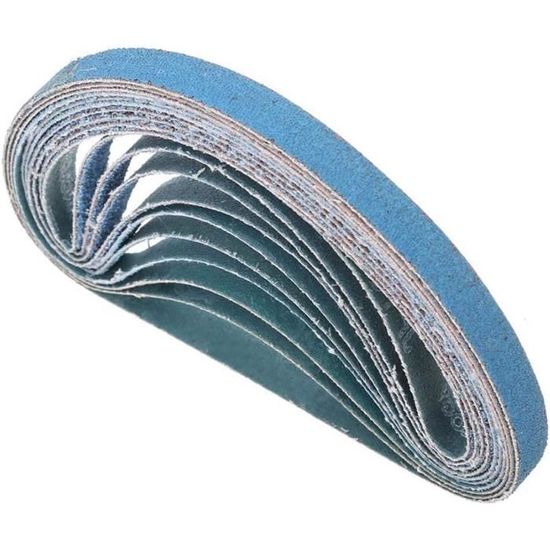Lot De 10 Bandes Abrasives Grain 60 Pour Ponceuse 20x520mm - Carbure Silicium Puissant