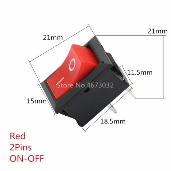 CZKE KCD3 Interrupteur à Bascule Double 6 Broches Avec LED Rouge Vert - 20A 125VAC