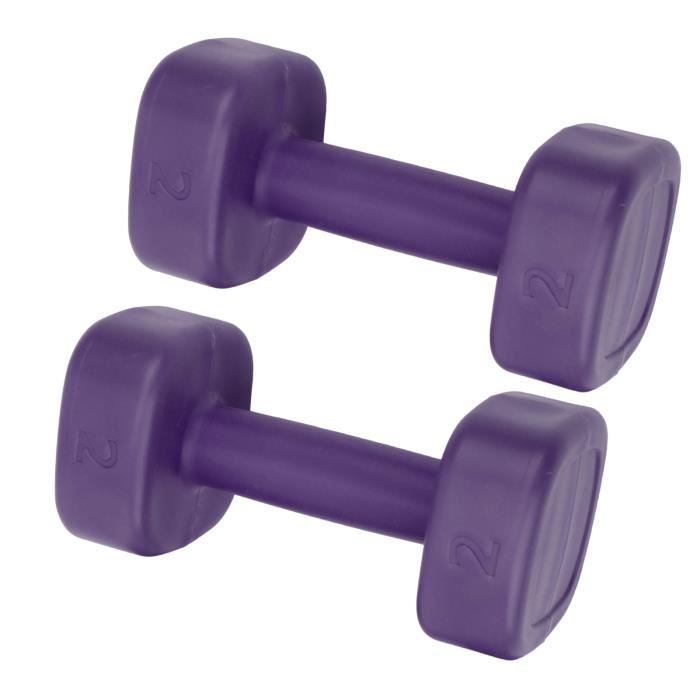 2pcs 4lb haltère fitness haltérophilie musculation yoga sport équipement de perte de poids (Violet )-OHL