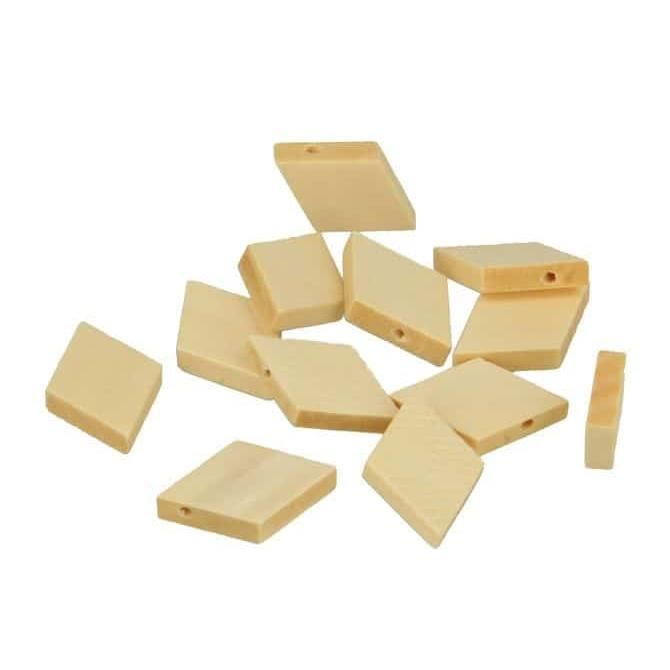 Perle bois losange 29x19,5mm 12 pièces - Artémio Marron
