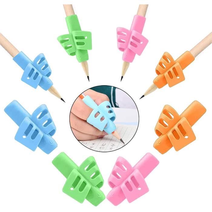 8 Pièces Grips Pour Crayon,Guide Doigt Enfant,Grips pour Crayon Silicone Pencil Grips for Kids Ergonomique Aide Ecriture