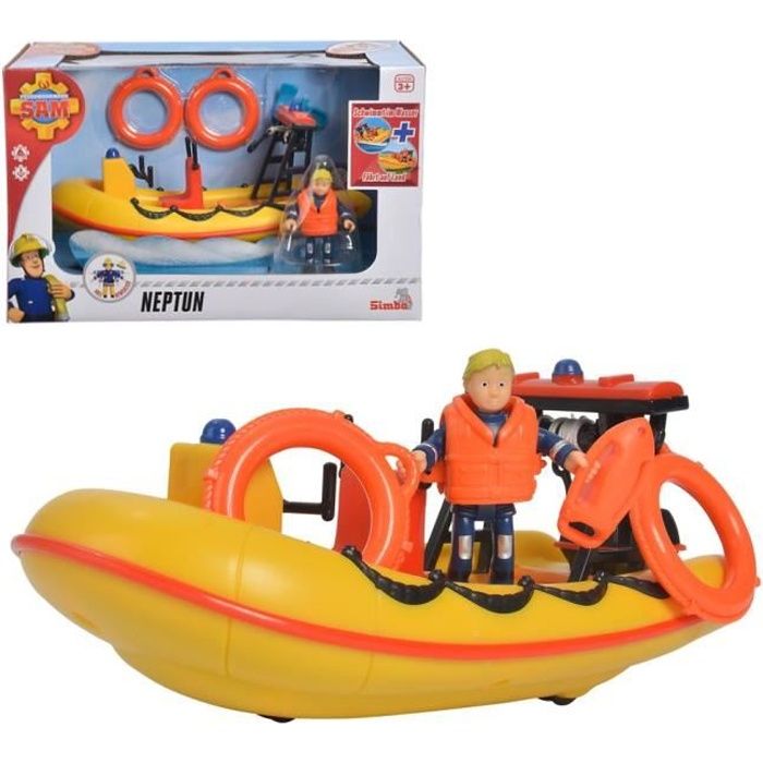 Sam Le Pompier Canot de sauvetage Neptune & Play figure Penny -Matière: Plastique -Convient pour jouer dans la baignoire