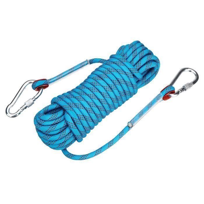 15M Corde d'escalade Corde Sécurité de Sauvetage Survie en Plein Air BLEU Gr74985